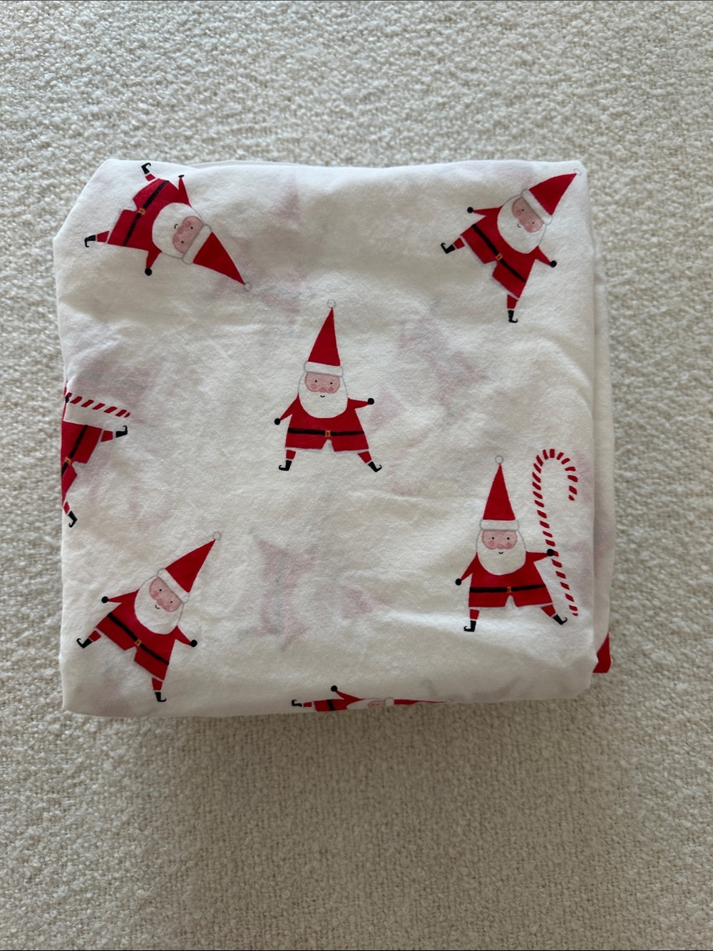 West Elm Santa Print Kids Twin Sheet Set